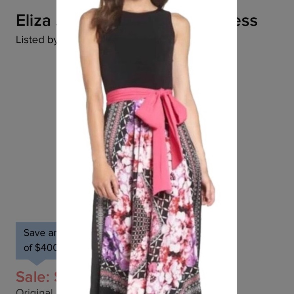 Eliza j, black and pink maxi
